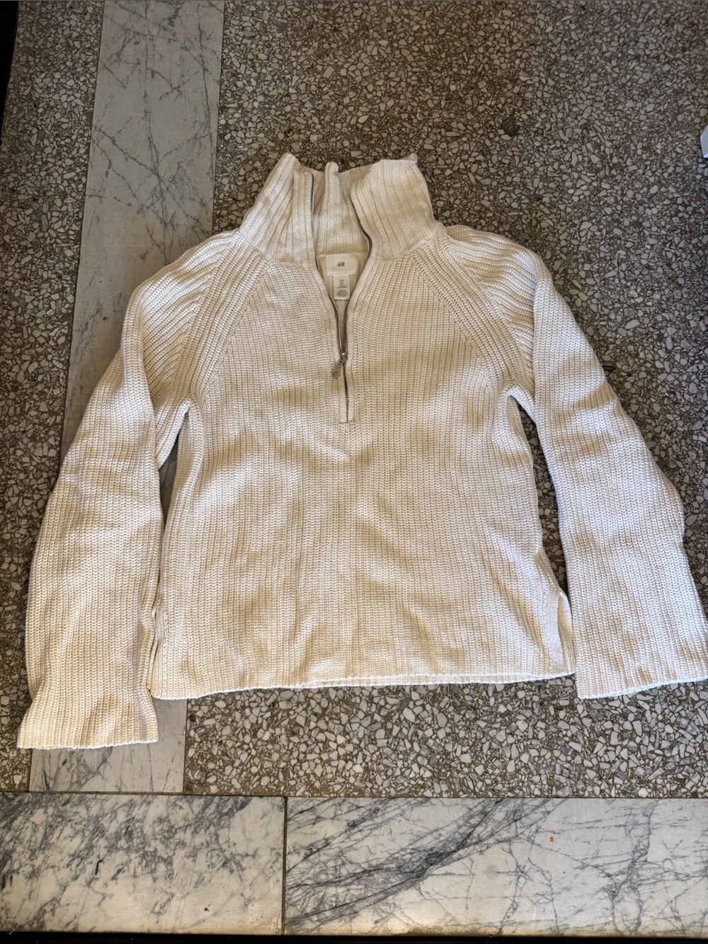H&M Rib-knit Half-zip Sweater